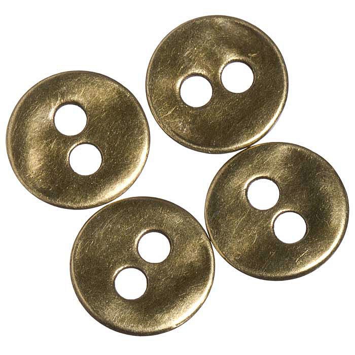 Knoflík starozlatý, 13x1,3 mm (10 ks)