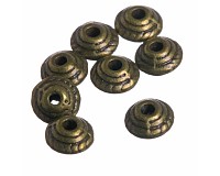 Korálek kovový starozlatý, 4,6x2,8 mm (25 ks)