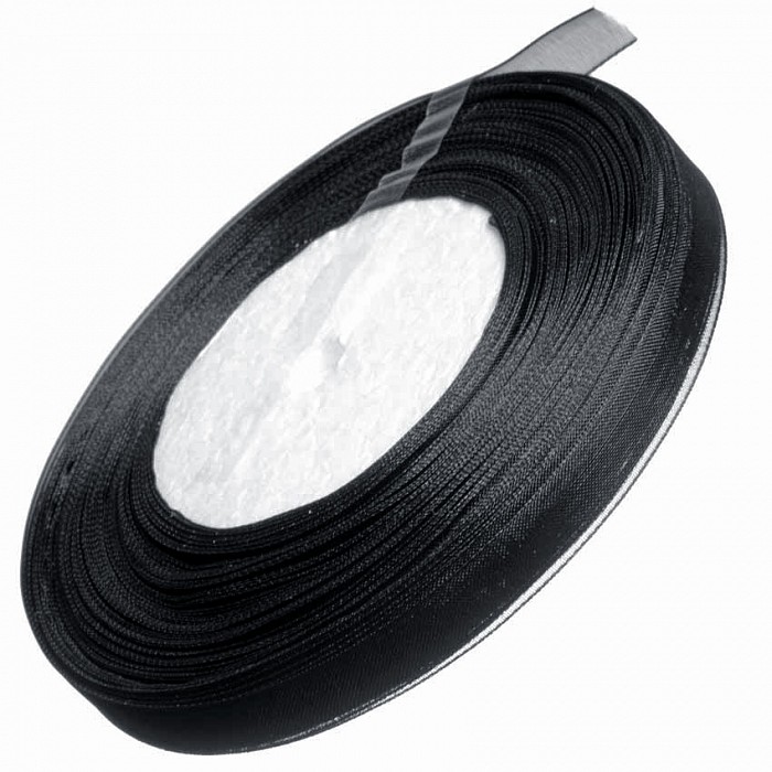 Organzová stuha černá, 10 mm, 45 m
