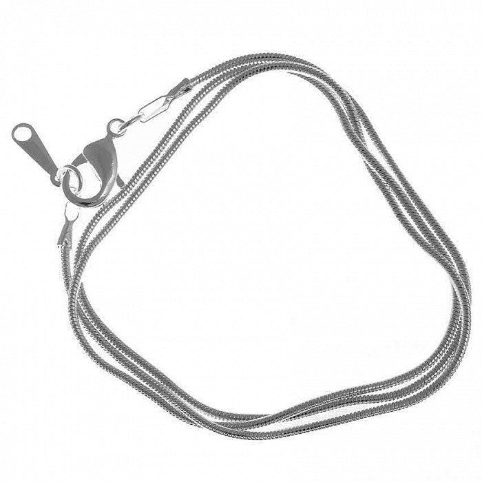 Řetízek stříbrné barvy s karabinkou, 1,2 mm (43 cm)