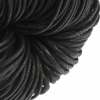 Voskovaná šňůra černá, 2 mm (70 m)