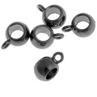 Očko na přívěsek gunmetal , 5x10 mm (10 ks)