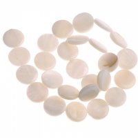 Perleťová placička bílá, 12,5 mm (30 ks)