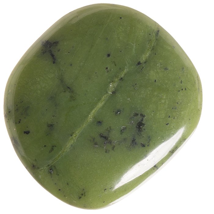 Jadeit-nefrit, tromlovaná placička 43 mm