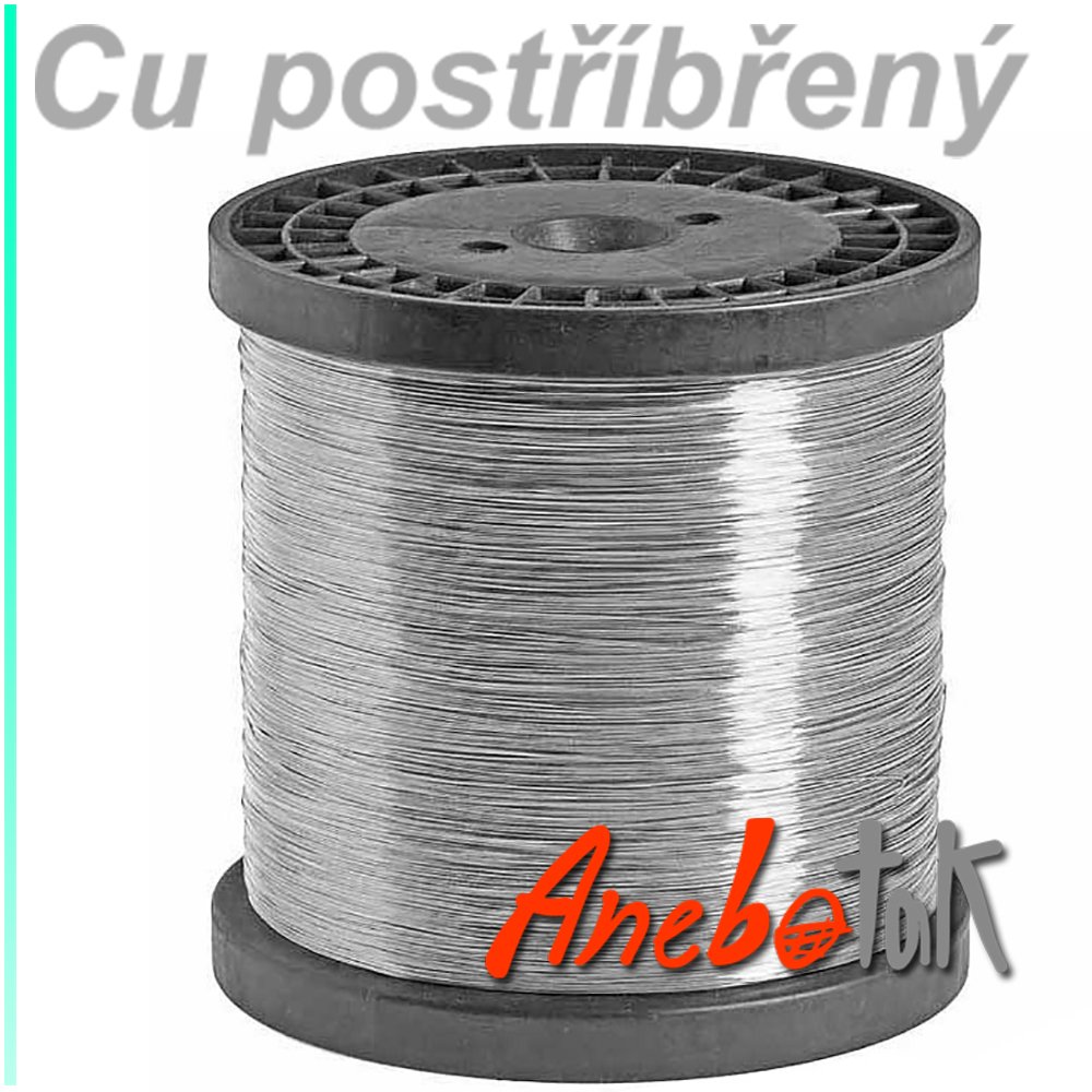 Ag postříbřený drát polotvrdý, 0,8 mm, cívka 4 kg