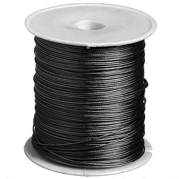 Ocelové lanko černé, 0,8 mm, 1 kg (500 m)
