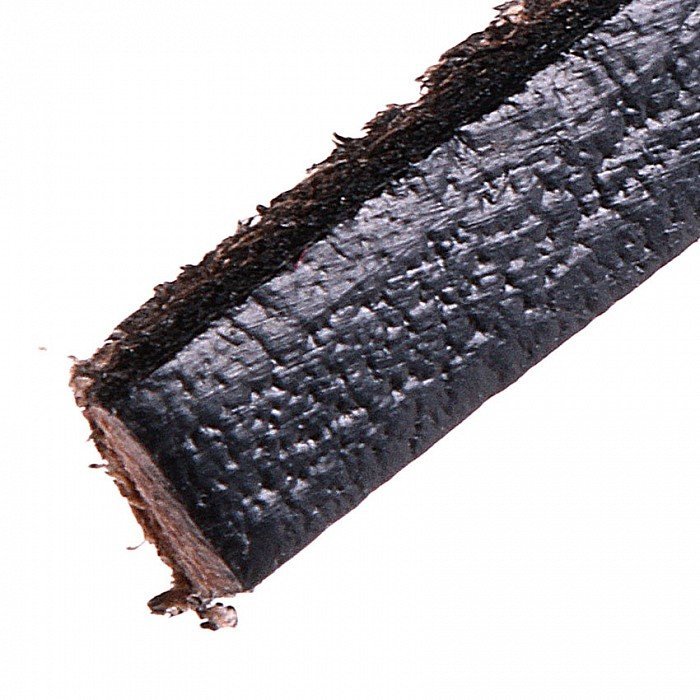 Kožený řemínek plochý černý, 10x2 mm (1 m)