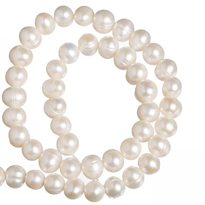 Říční perly bílé, 5-6 mm (2 ks)
