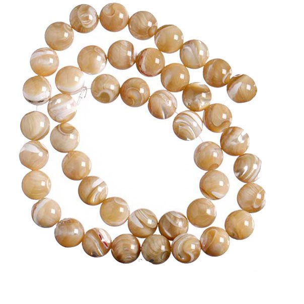 Kuličky perleťové béžové, 8 mm (2 ks)