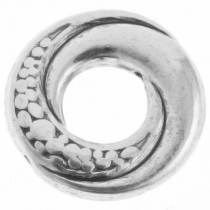 Korálek kovový stříbrný donut , 14,5 mm (2 ks)