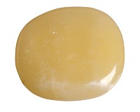 Kalcit žlutý,  tromlovaná placička 43 mm