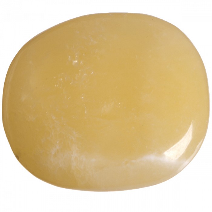 Kalcit žlutý,  tromlovaná placička 43 mm