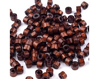 Korálky dřevěné, hnědé tmavé, 3x4 mm (5 g)