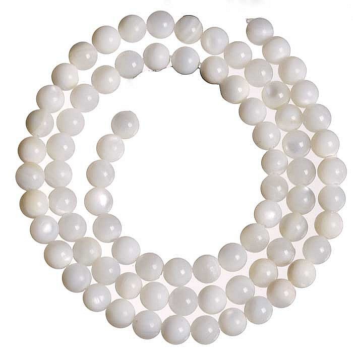 Kuličky perleťové bílé, 10 mm (39 ks)