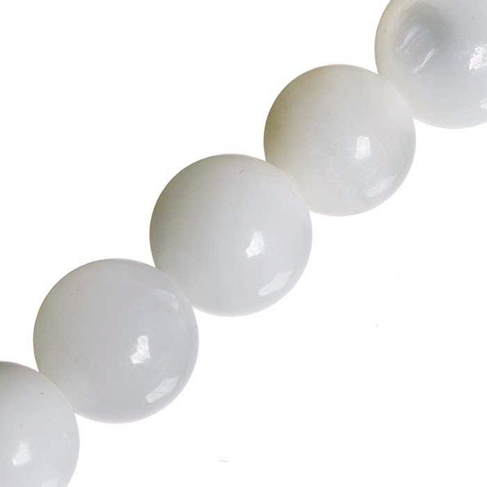 Kuličky perleťové bílé, 8 mm (50 ks)