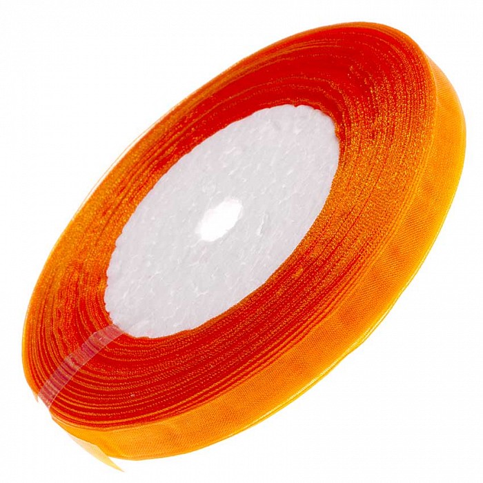 Organzová stuha oranžová, 10 mm, 45 m
