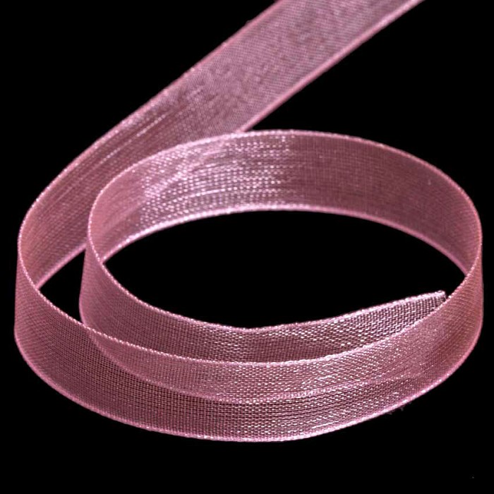 Organzová stuha růžová, 10 mm, 5 m