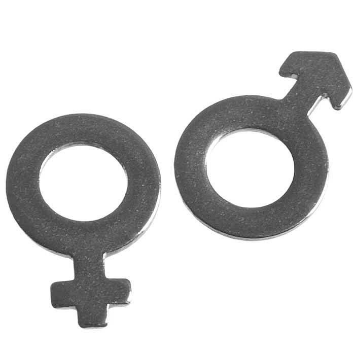 Přívěsek symboly pohlaví, 7,5x11 mm (2 sety)
