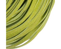 Řemínek zelený plochý z umělé kůže, 3x1 mm (1 m)