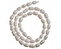 Říční perličky bílé, 5x6-7 mm (48 ks)