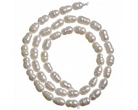 Říční perličky bílé, 5-6x6-7 mm (45 ks)