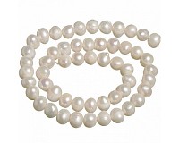 Říční perly bílé, 5x5-6 mm (70 ks)