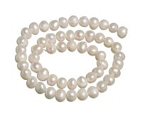 Říční perly bílé, 5x6-7 mm (65 ks)