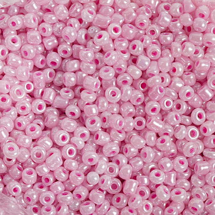 Rokajl neprůhledný růžový, 3 mm (20 g)