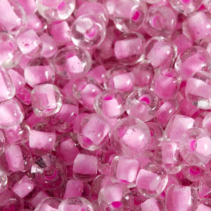 Rokajl průhledný růžový, 3mm (20 g)